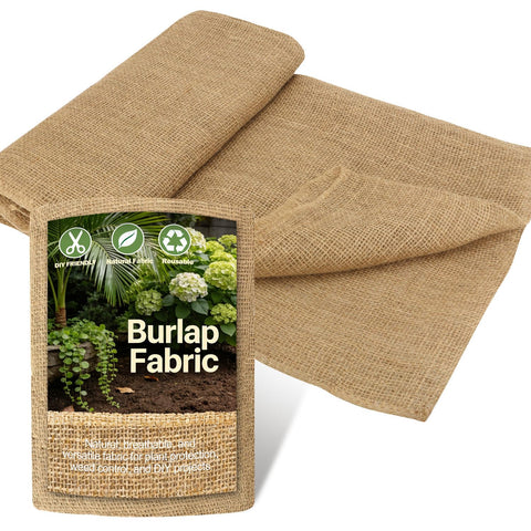 WOLOGO Burlap Roll 40x8ft: durable natural jute for outdoor gardening and protection