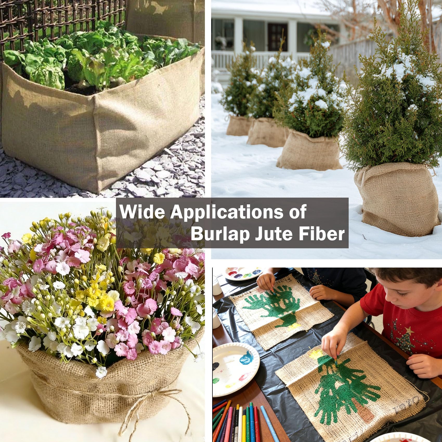 WOLOGO burlap roll used as tree wrap demonstrates protective shielding and breathability.