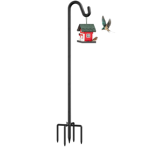 Womnwomn 76-inch shepherd hooks stabilize tall garden displays.