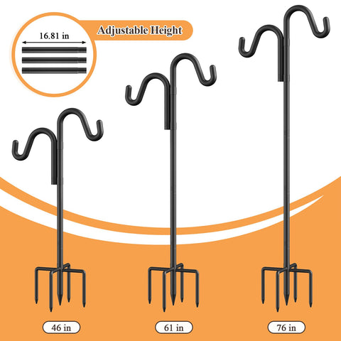 Height adjustable between 46 and 76 inches for versatile hanging