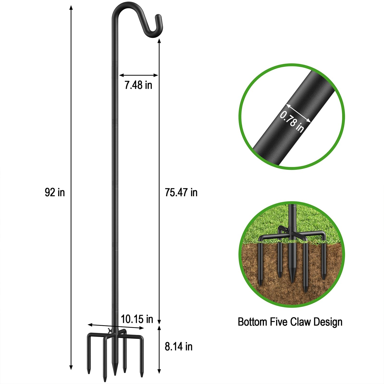 Womnwomn heavy-duty steel tube provides sturdy support for feeders.