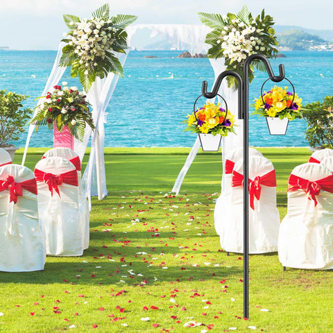 Sturdy base supports safe, organized display of garden decor all year.