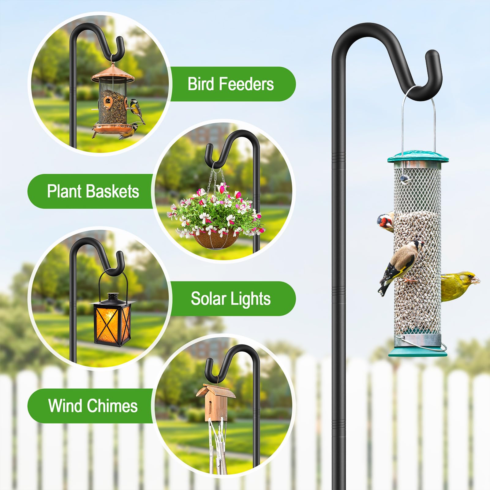 Womnwomn ideal for bird feeders, plants, wind chimes, and decor.