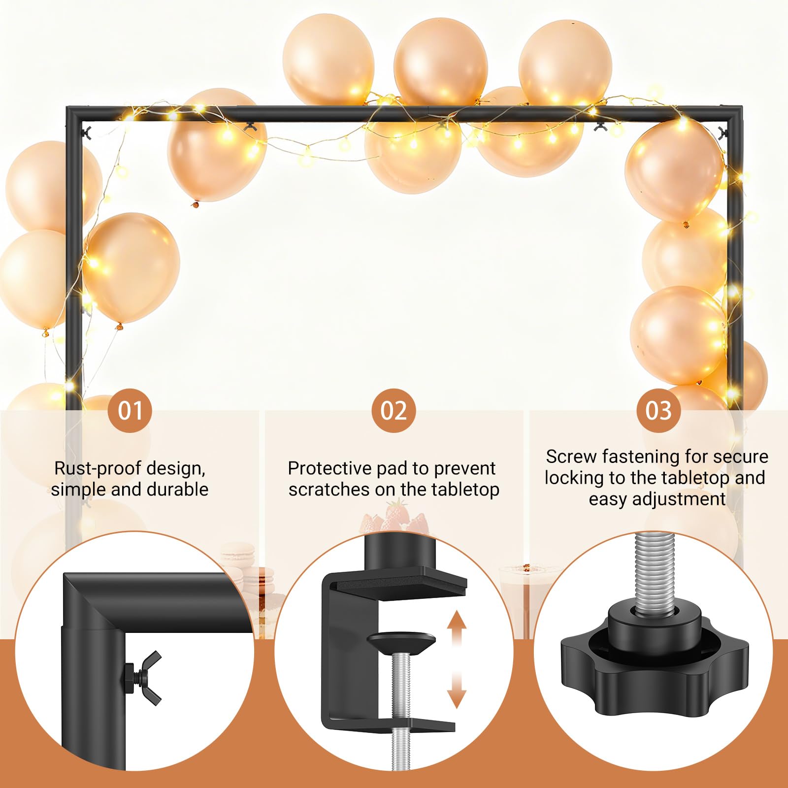 Womnwomn clamps secure to table edges for a stable, wobble-free fit