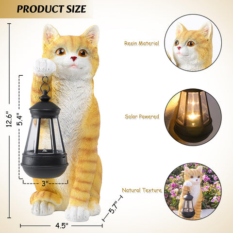 Wonder Garden outdoor cat statue adds charming illumination to your patio.