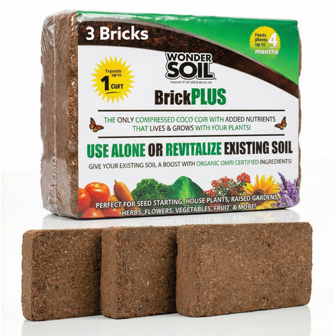 Wonder Soil 3 brick pack expands to 30 quarts of ready to use growing media