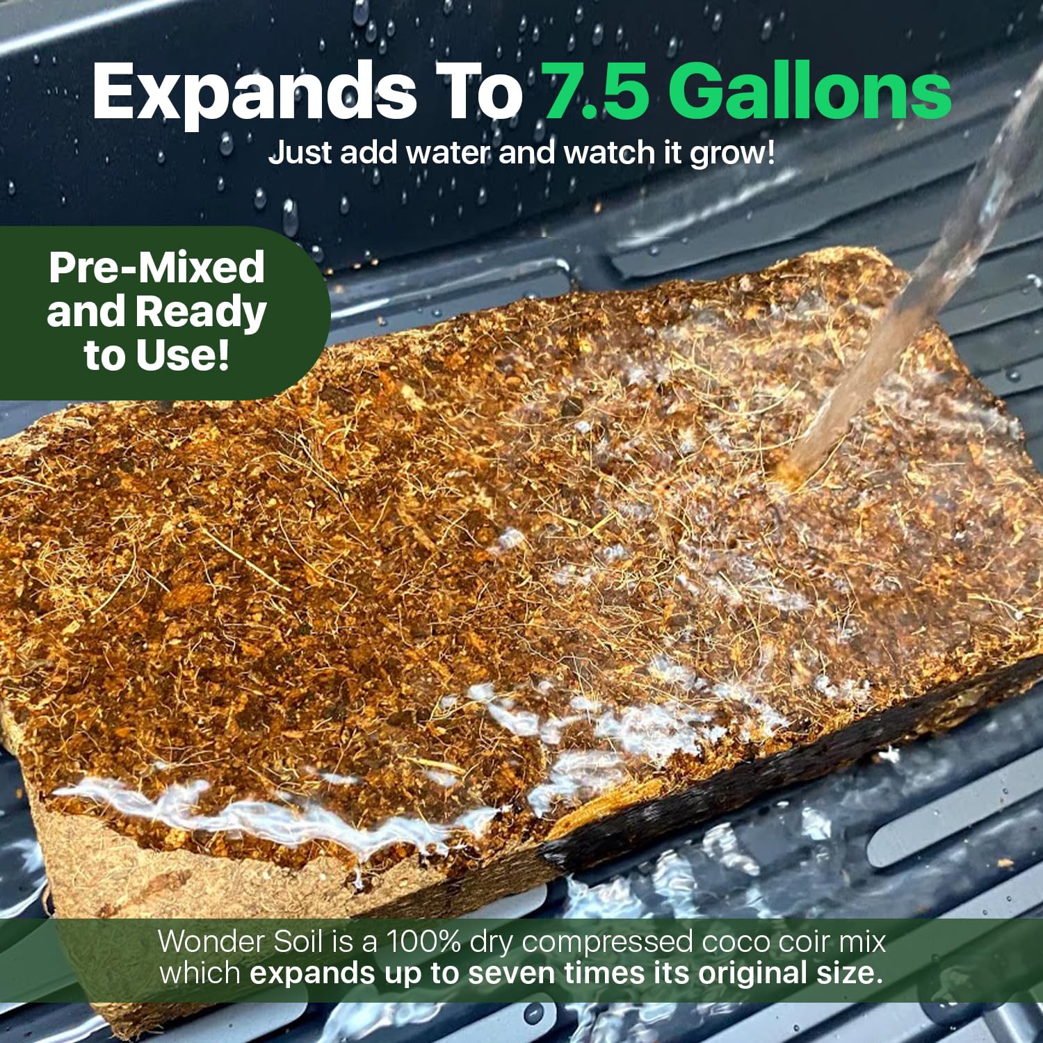 Wonder Soil expands when watered into airy nutrient rich mix for seedlings