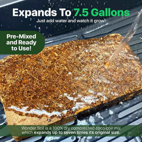 Wonder Soil expands when watered into airy nutrient rich mix for seedlings