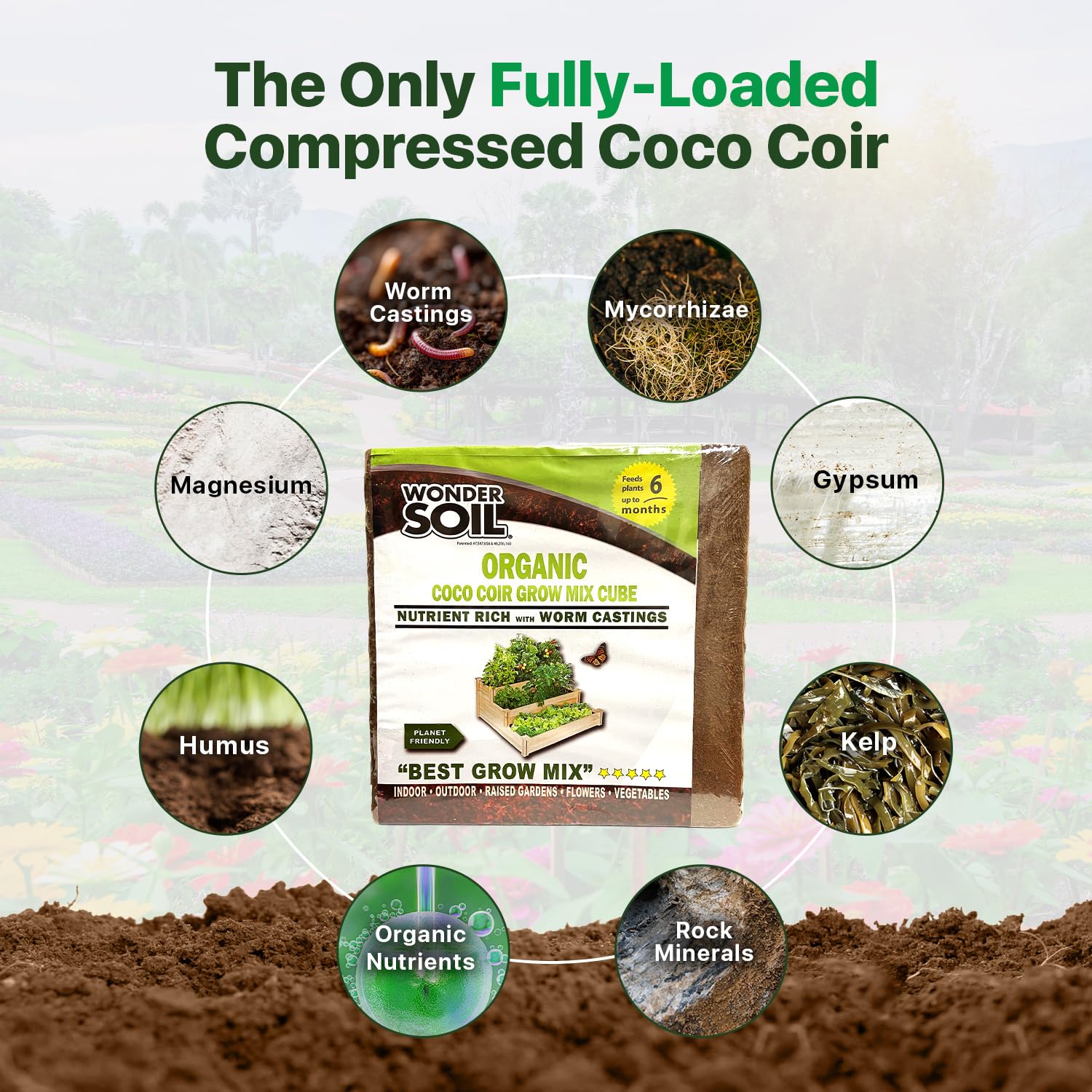 Wonder Soil expands to 72 quarts for a large, nutrient-rich growing base.