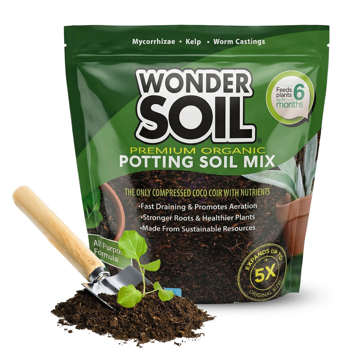 Wonder Soil ready to plant coco coir for quick germination and strong roots.