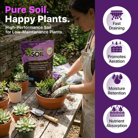 Wonder Soil resealable bag keeps soil fresh for future plantings.