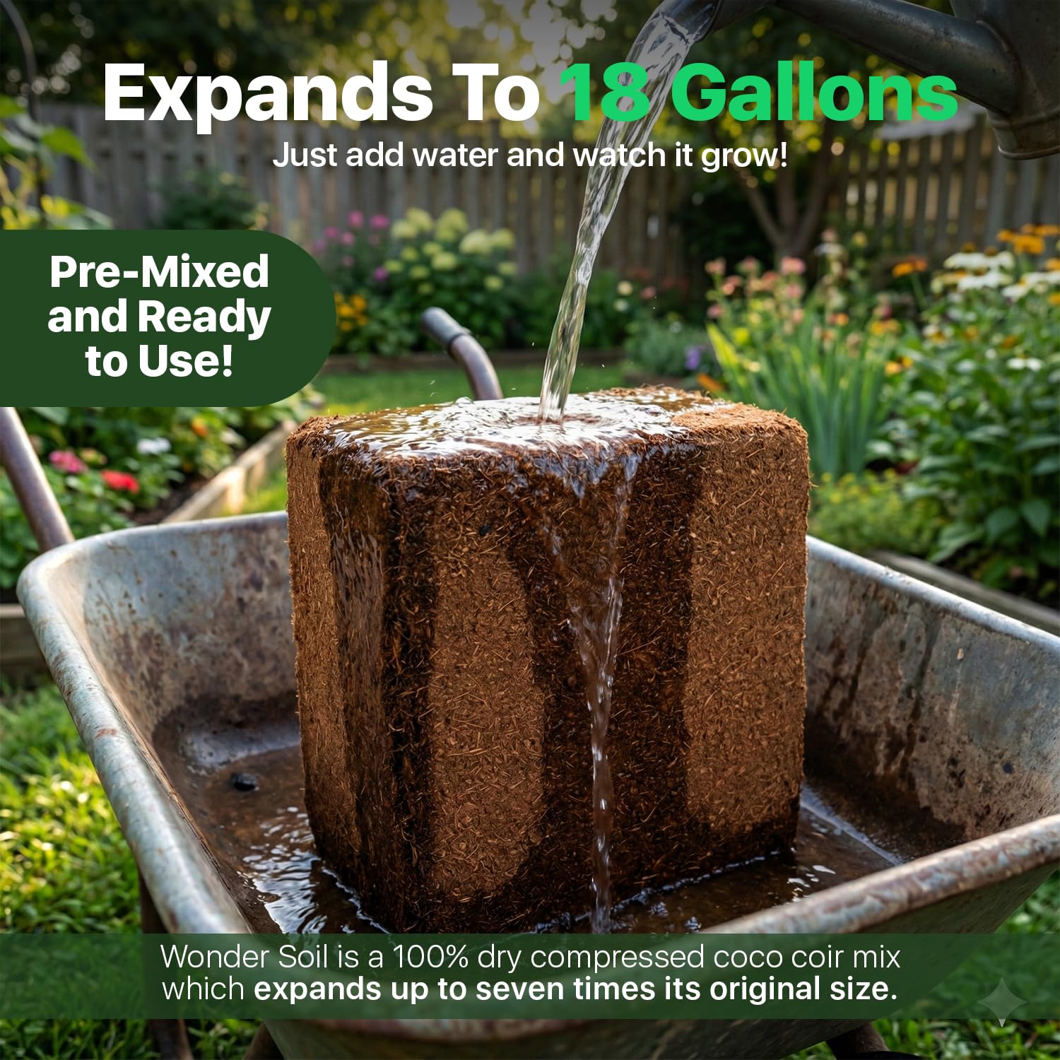 Wonder Soil contains worm castings and nutrients for sustained plant feeding.