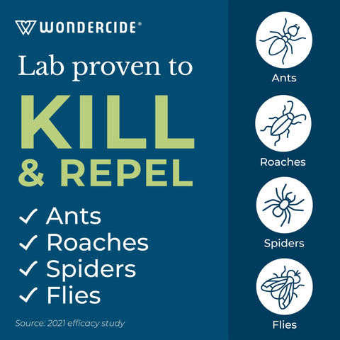 Wondercide spray around doors and baseboards to deter pests.