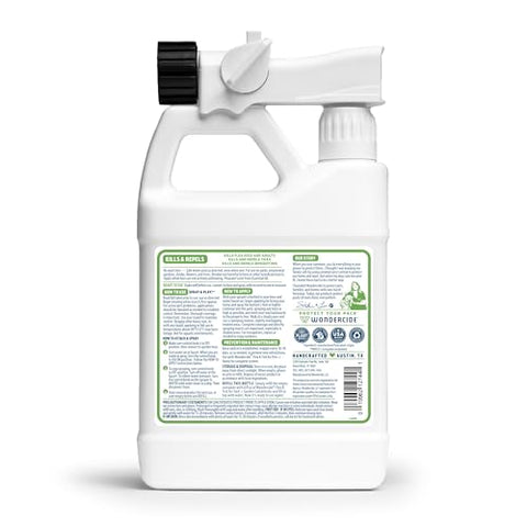 Wondercide cedarwood oil active ingredient highlights plant-based pest control.