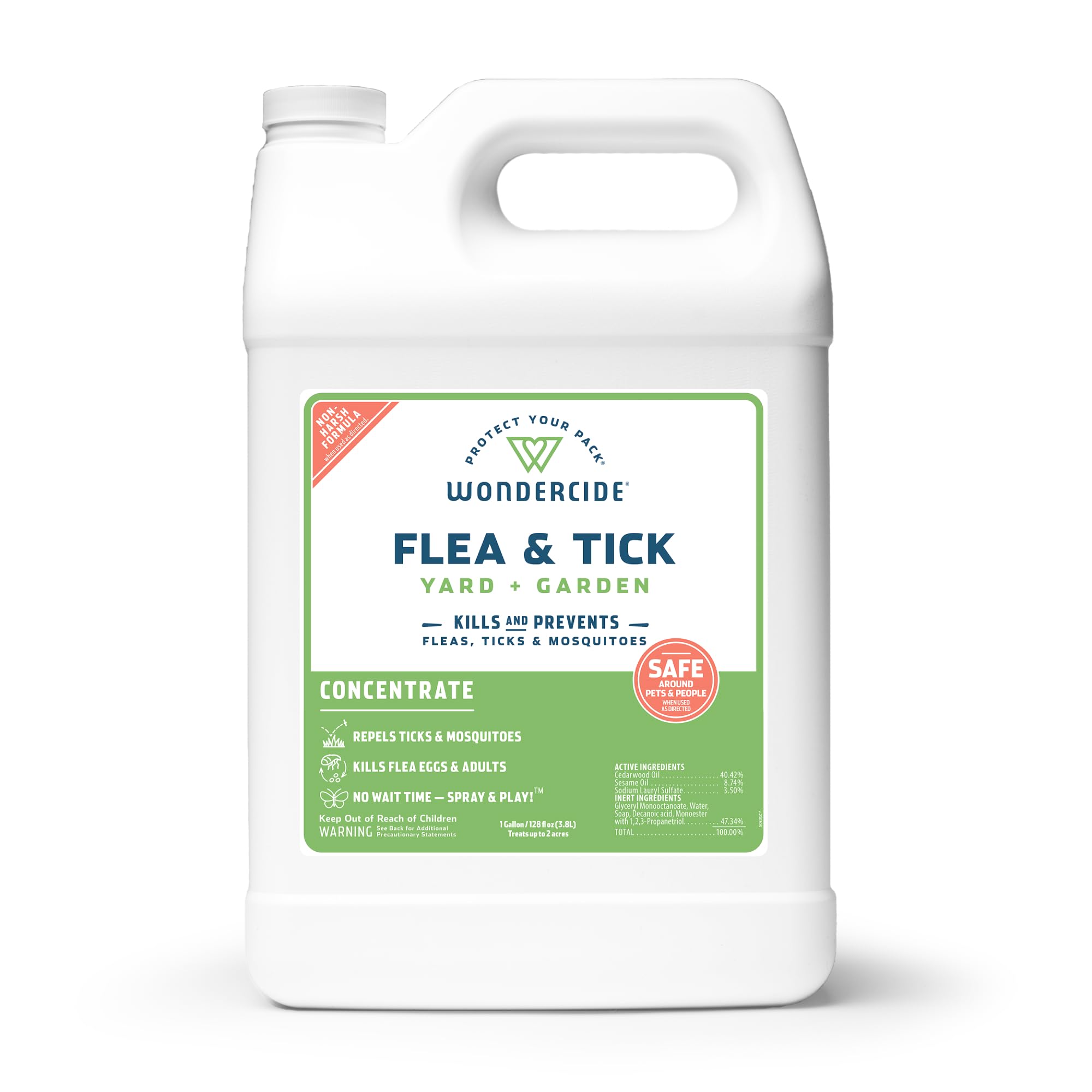 Wondercide flea & tick yard spray concentrate bottle for outdoor pest protection