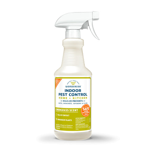 Wondercide indoor pest control spray bottle for home use, kills and repels pests safely.