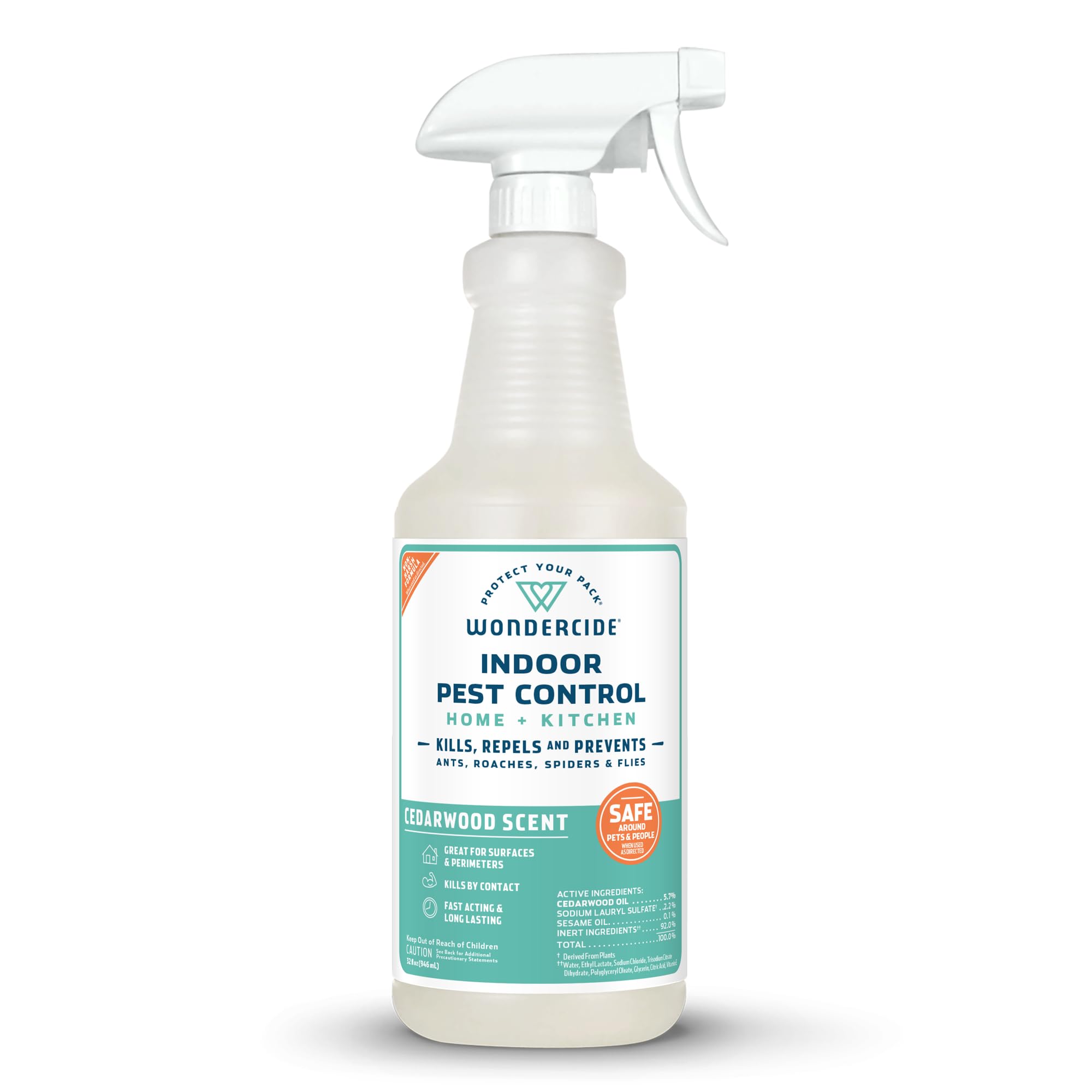 Wondercide cedarwood indoor pest-control spray bottle for natural home protection against pests.