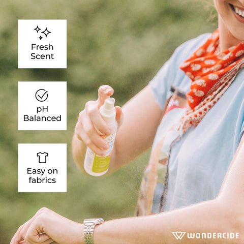 Close-up of plant-based essential oils in Wondercide formula for pest deterrence