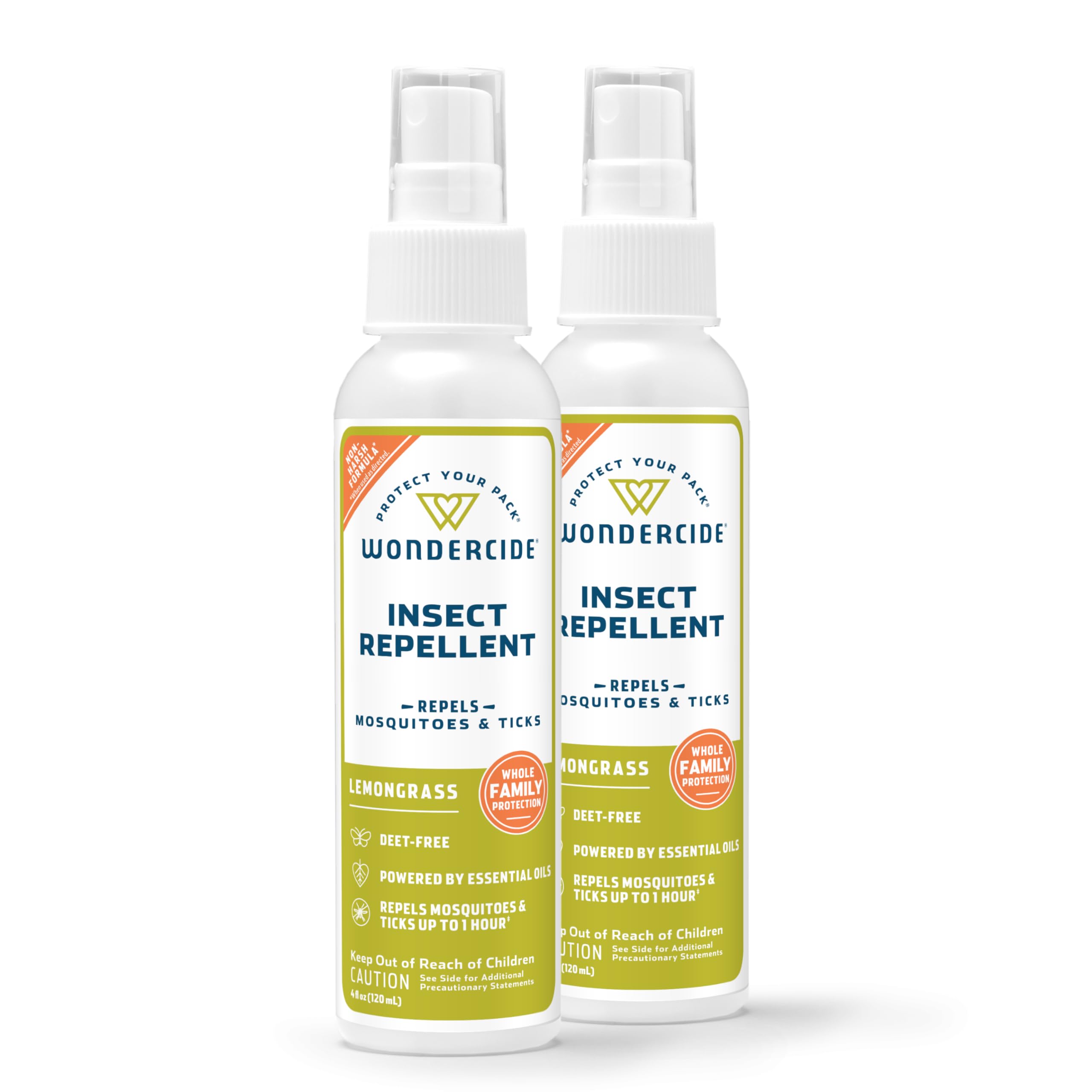 Wondercide mosquito spray bottle front view for quick outdoor protection