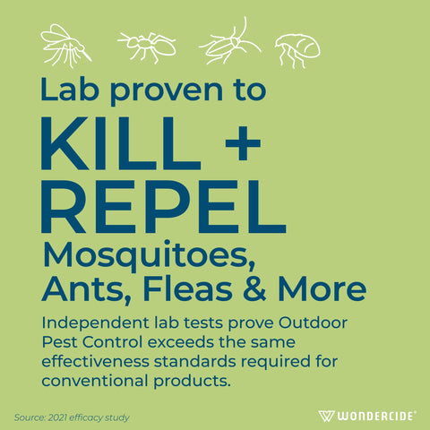 Wondercide Outdoor Pest Control Spray used around pets and children as directed.