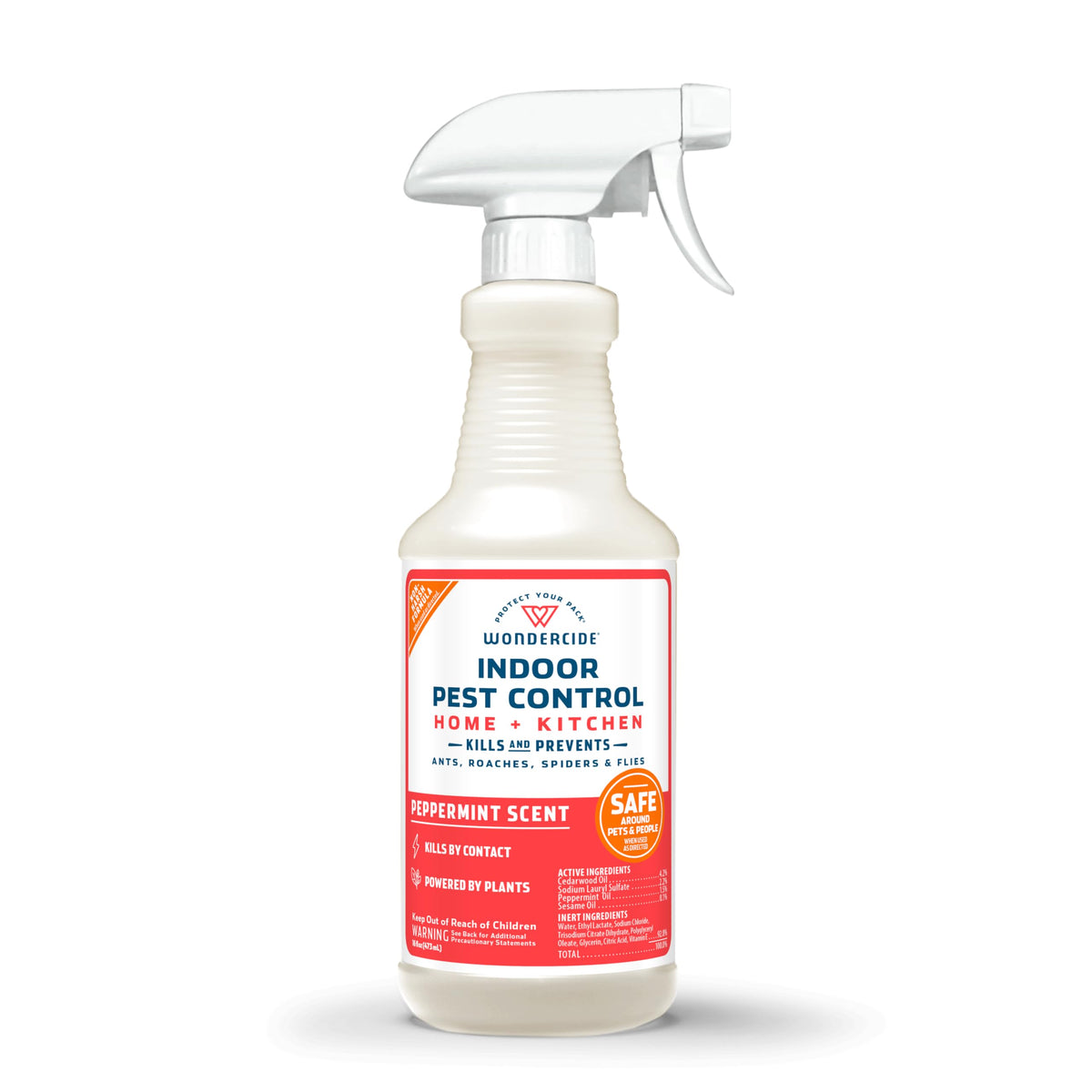 Wondercide Peppermint indoor pest spray bottle ready for easy room treatment