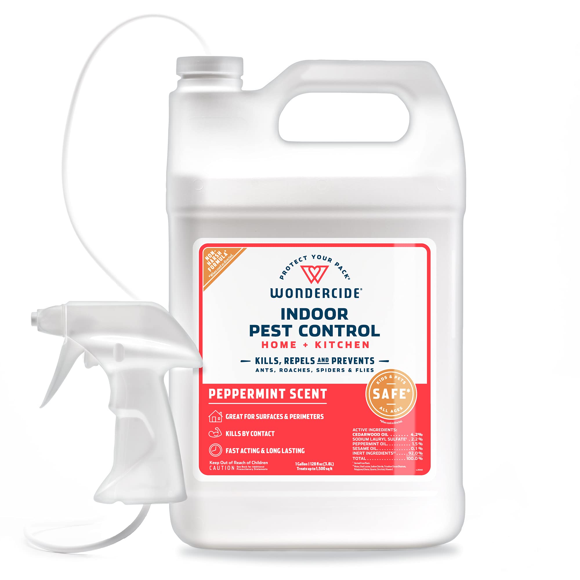 Wondercide peppermint indoor pest spray bottle front for quick pest control