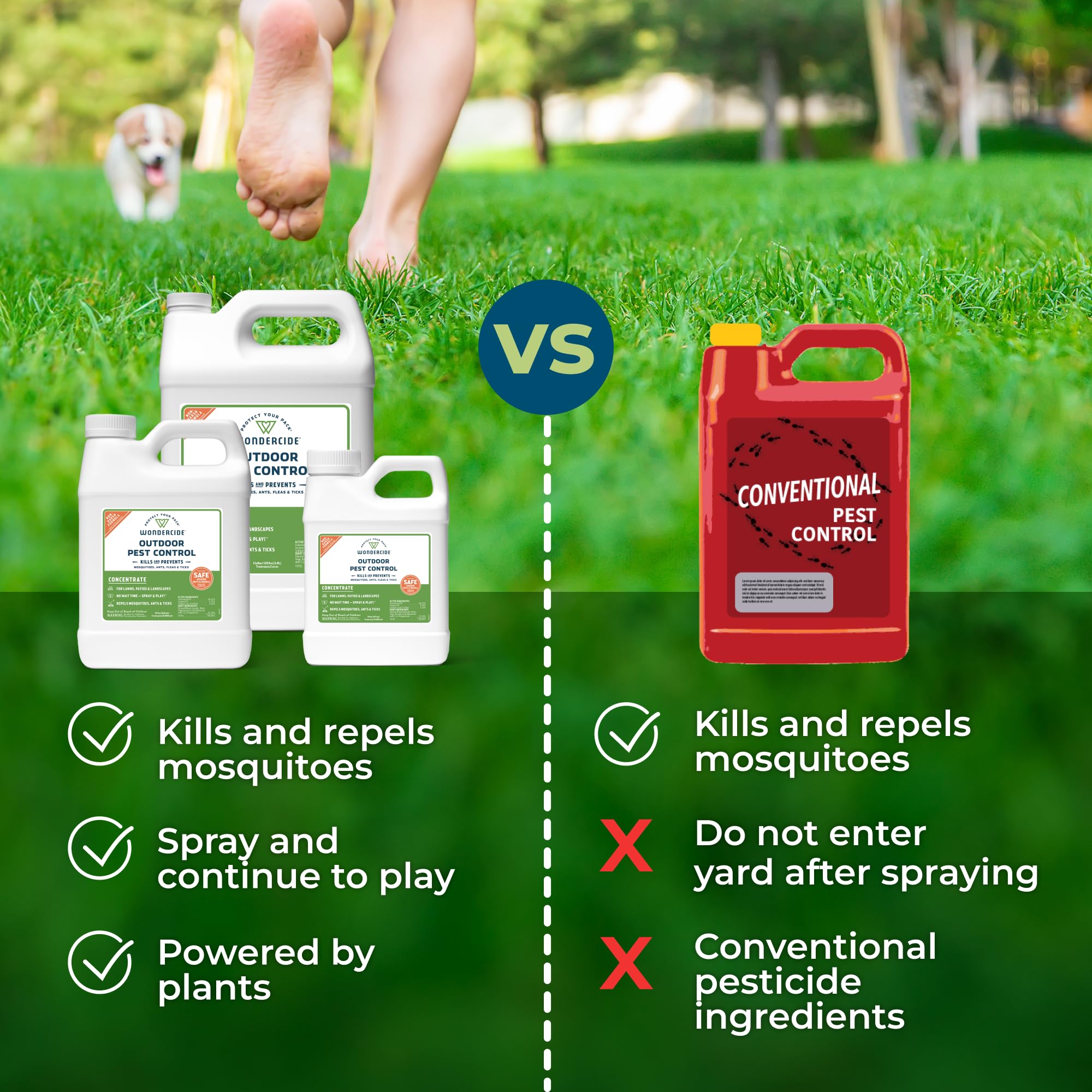 Wondercide pet-safe and kid-safe outdoor use with no reentry wait.