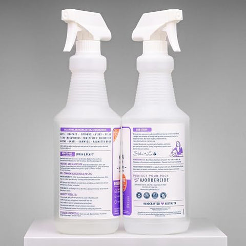 Wondercide spray distribution in the kitchen demonstrating safe, odor-light pest control.