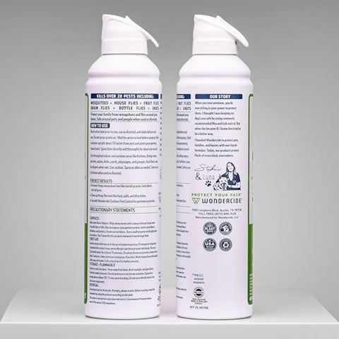Wondercide spray in action delivering quick knockdown of flying bugs.