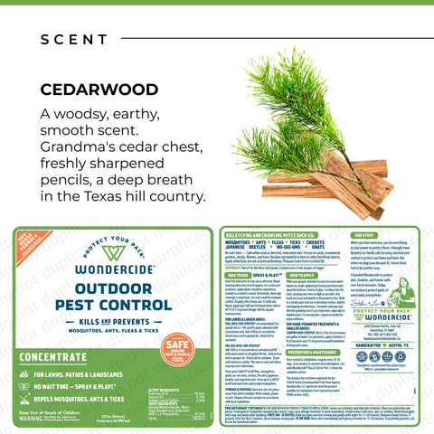 Wondercide suitable for lawns, gardens, and patios including edible gardens.