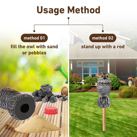 WonderField garden owl decor easy to secure on trellises and fences.