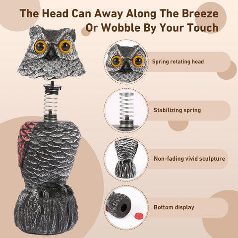 WonderField realistic owl decoy for backyard wildlife management.
