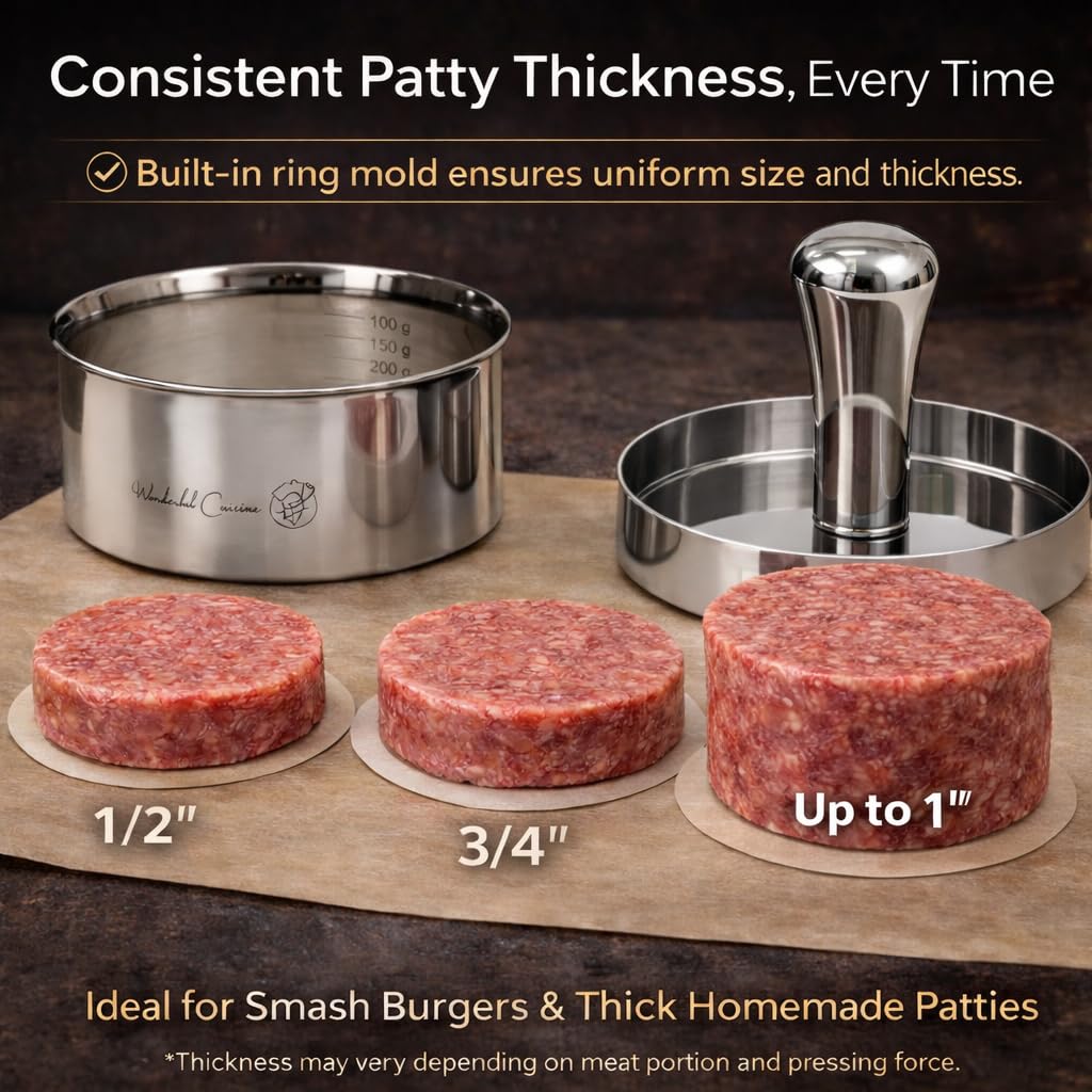 Wonderful Cuisine dishwasher-safe press for quick cleanup after cooking