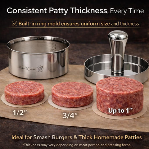 Wonderful Cuisine dishwasher-safe press for quick cleanup after cooking