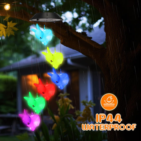 Wonderjune green Easter wind chime showcases durable polystyrene and radiant LED lights