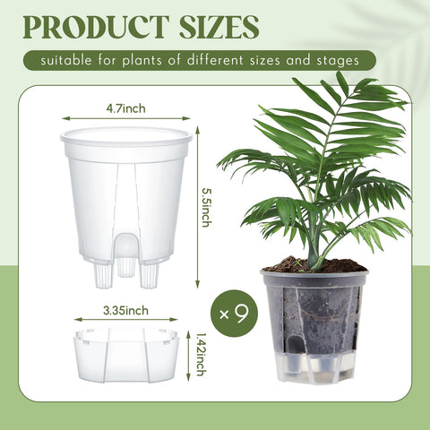 Wonderjune pot clear body allows root monitoring at a glance.
