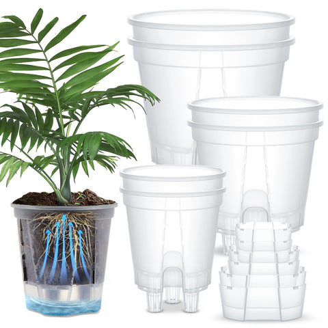 Wonderjune self-watering pot with deep reservoir keeps plant roots hydrated over time.
