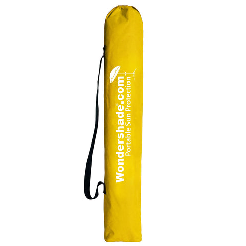 Wondershade tripod base with cup holders keeps drinks within reach.