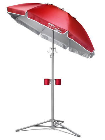 Wondershade umbrella top tilting view showing tilting canopy for cooler shade.