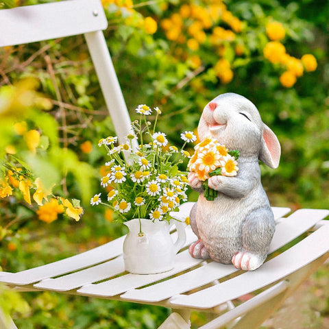 WONDHOME bunny garden figurine adds playful charm to your patio