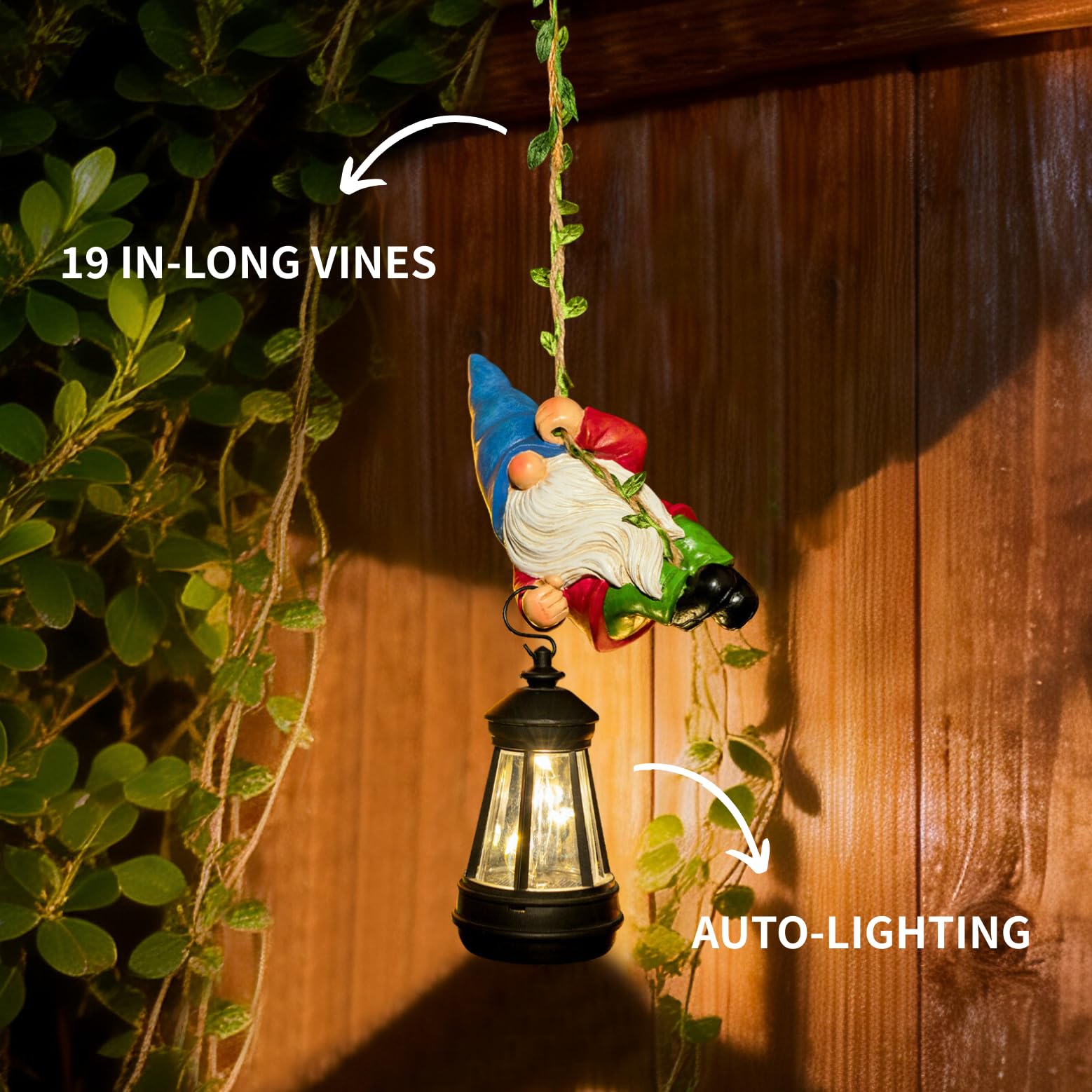 WONDHOME outdoor gnome hanging on wall brightens patios and walls