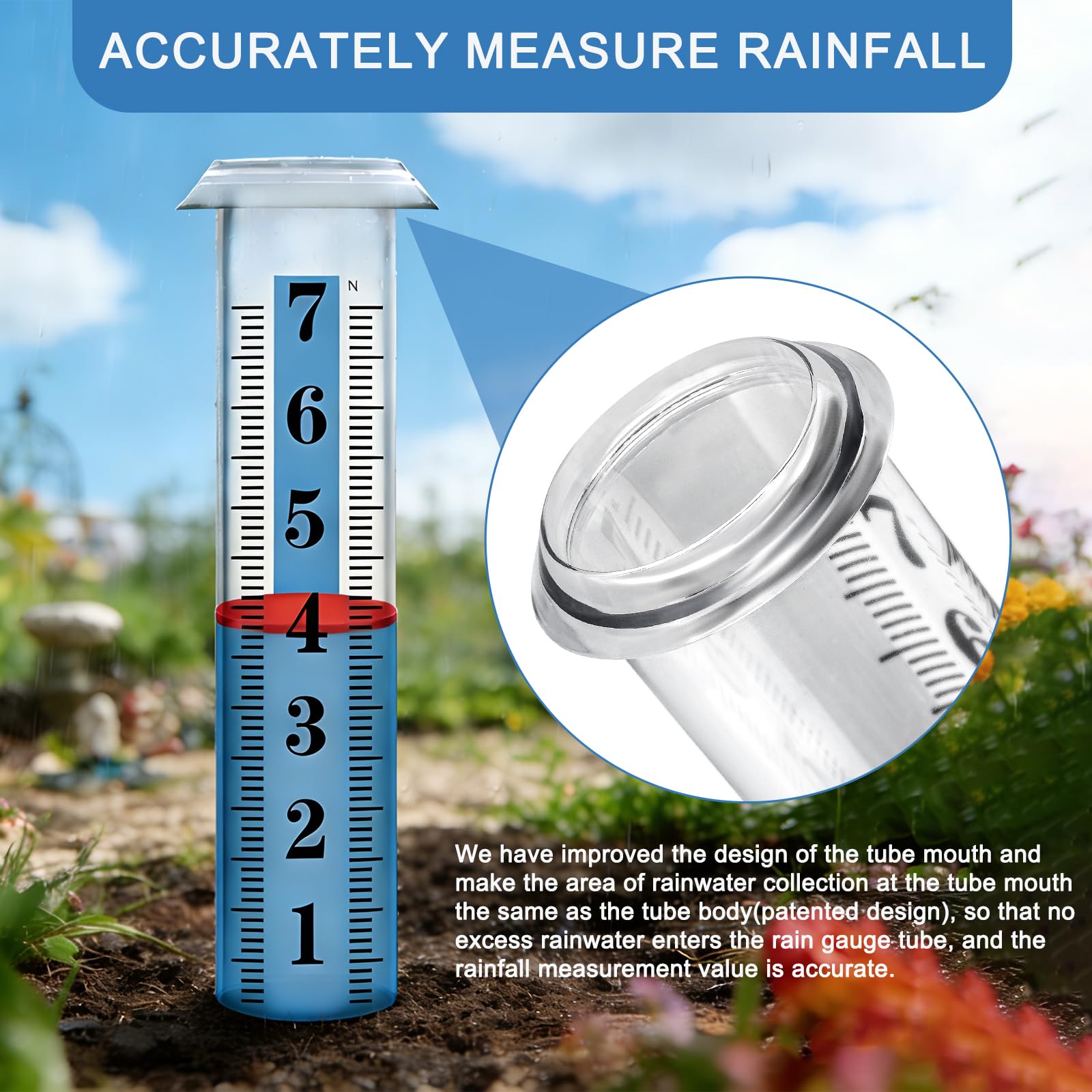 WondMall beveled edge design enables precise rainfall entry for reliable measurements