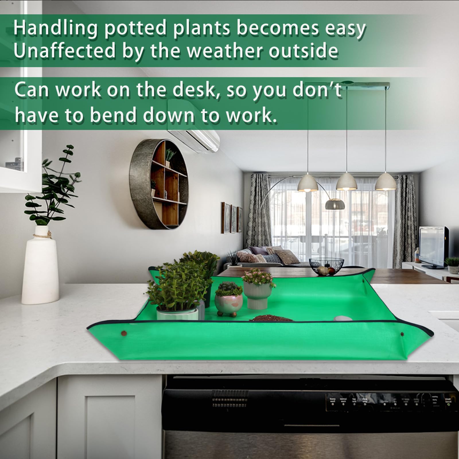 WondMall foldable garden mat ready for portable use and storage