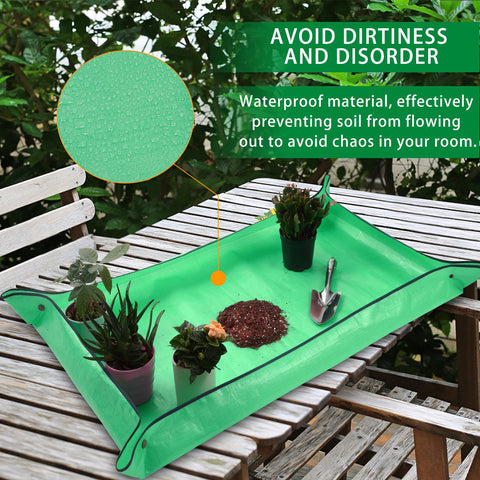 WondMall foldable mat for indoor plants fits small counters and stores flat.