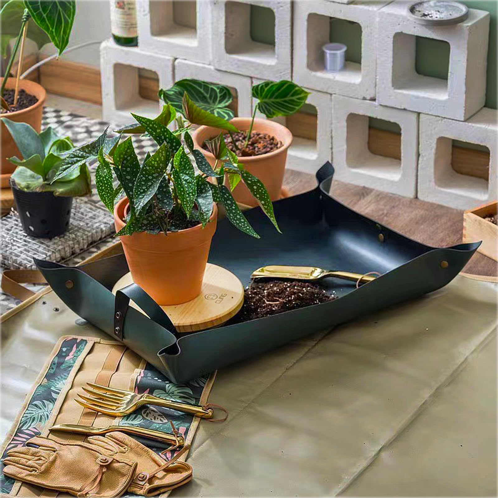 WondMall mess-control durable table protector during repotting