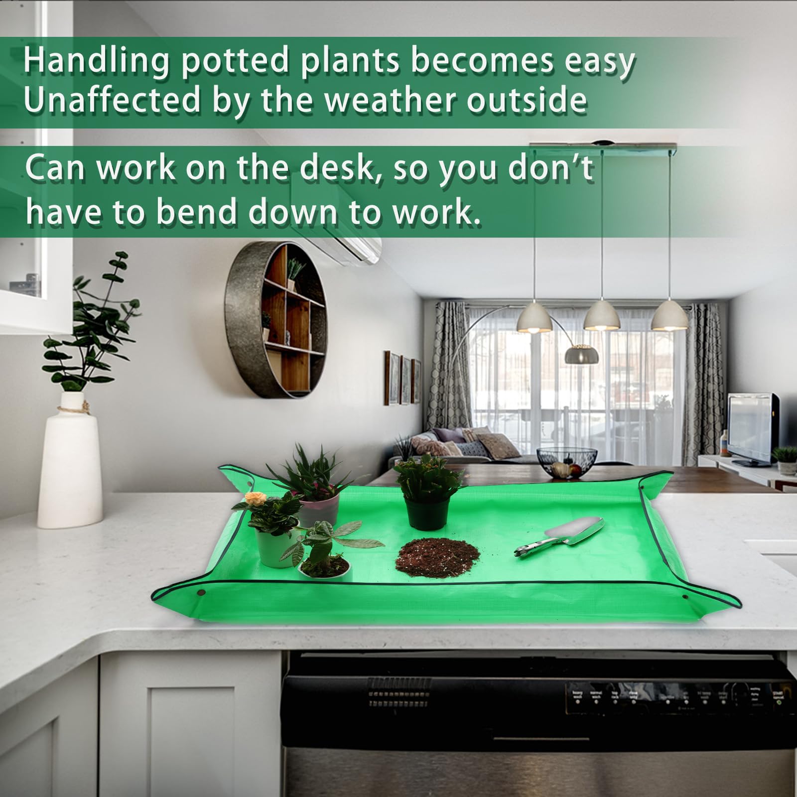 WondMall no-leak corner buckles keep soil contained during repotting tasks.