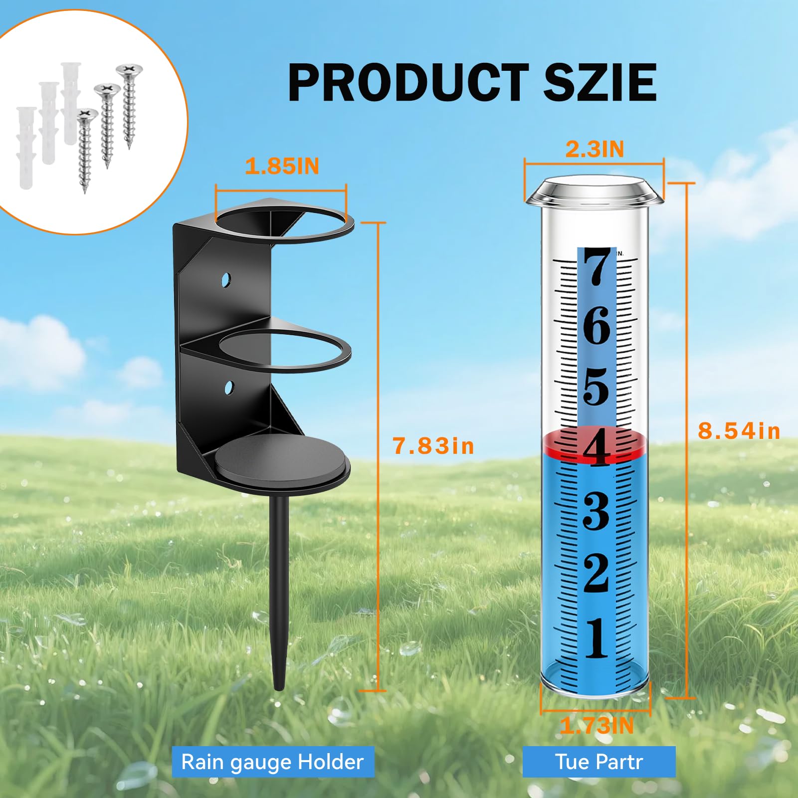 WondMall rain gauge metal rack holder provides sturdy support