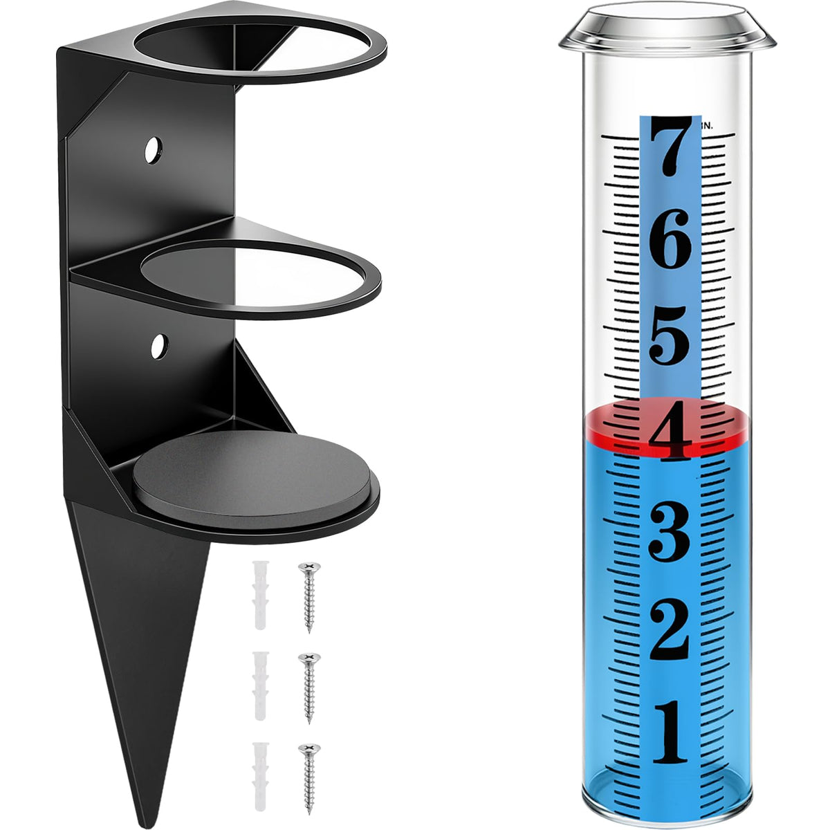 WondMall rain gauge outdoor 7-inch with clear large font for easy rainfall measurement