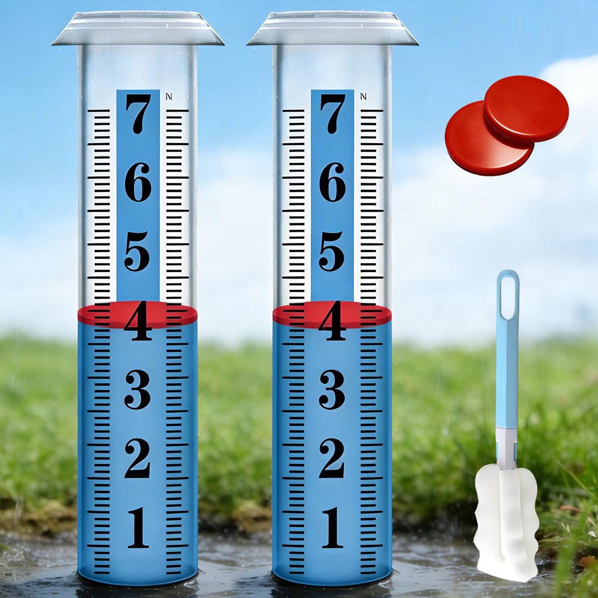 WondMall rain gauge tube 7-inch capacity for accurate outdoor readings
