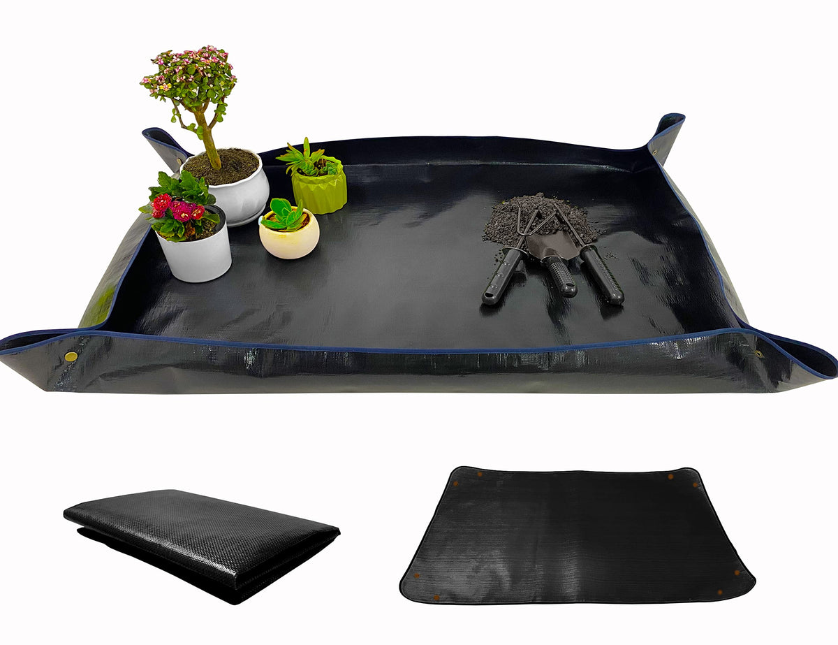 WondMall repotting mat large 43in-30in keeps messy potting contained and tidy.